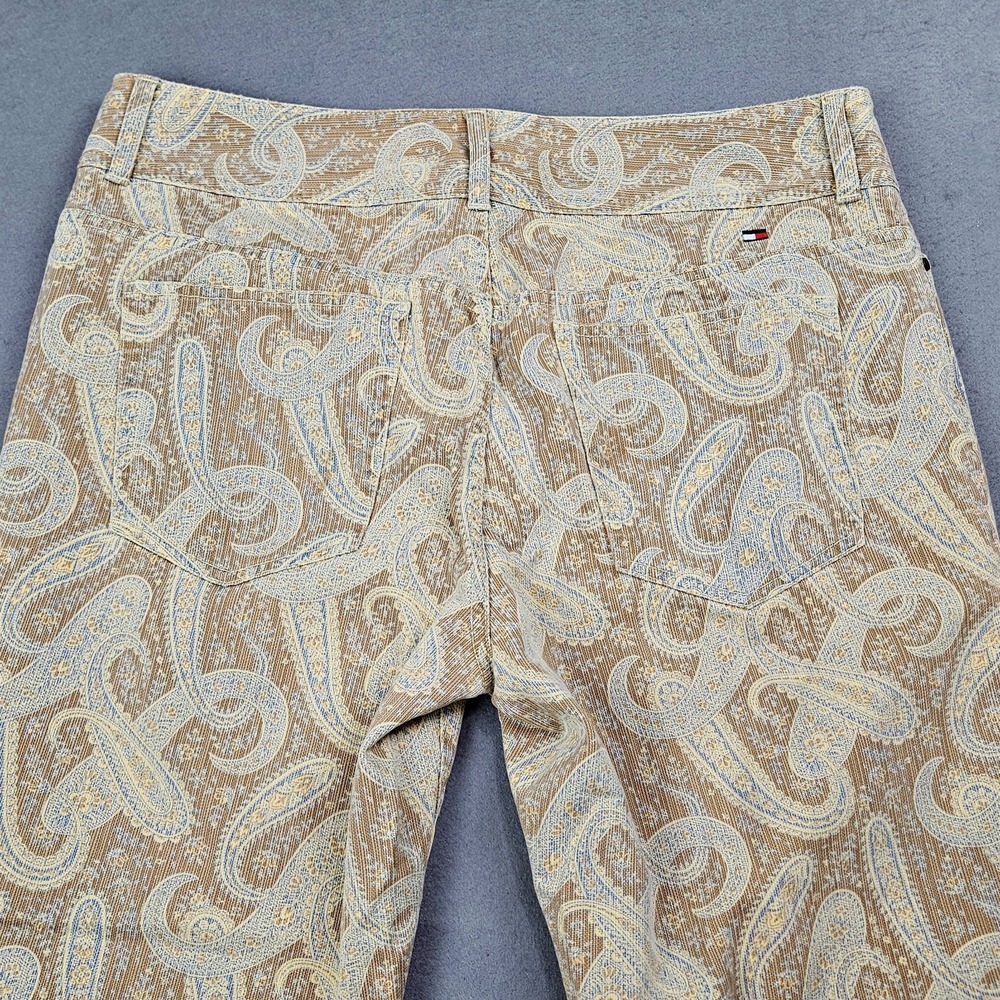 Tommy Hilfiger Womens Size 12 Paisley Jeans Cotton Tan Blue VTG *Hemmed - Picture 11 of 12
